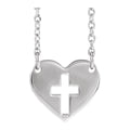 Pierced Cross Heart Necklace