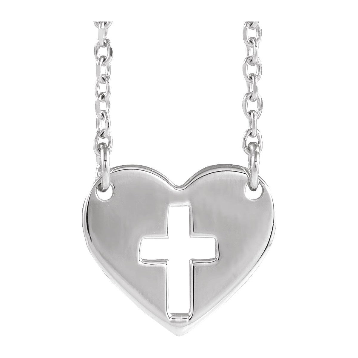 Pierced Cross Heart Necklace