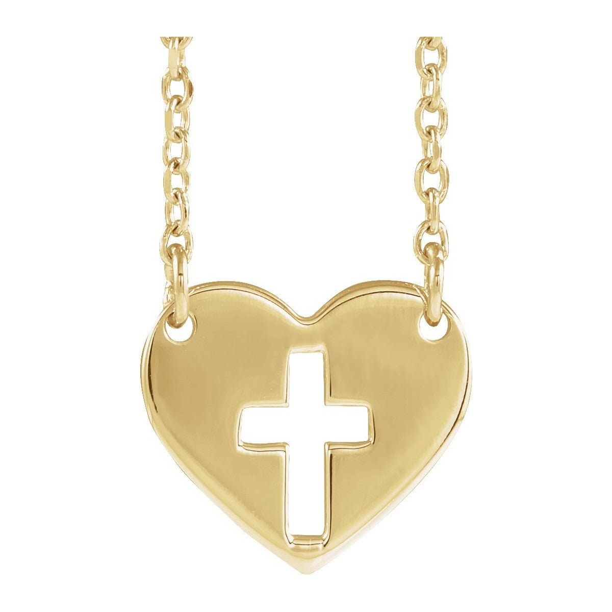 Pierced Cross Heart Necklace