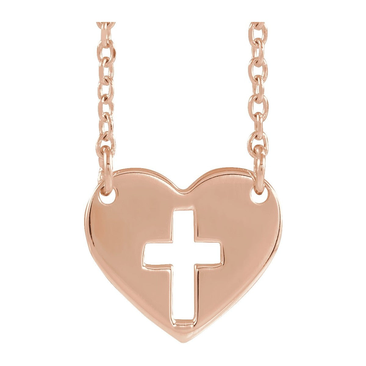 Pierced Cross Heart Necklace