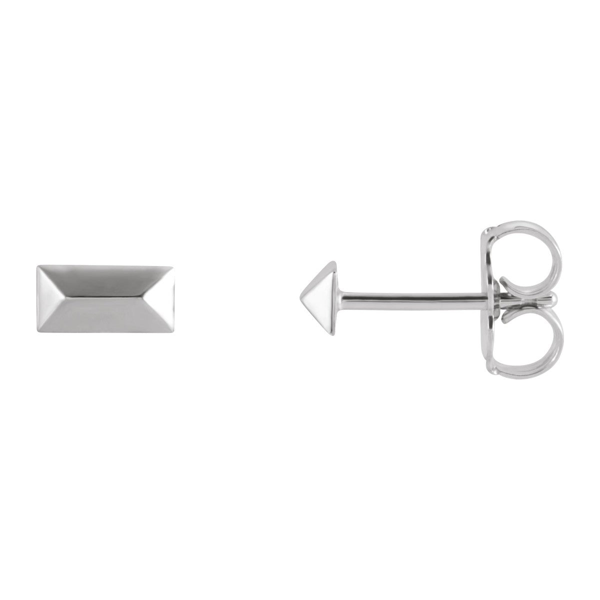 Pyramid Bar Stud Earrings