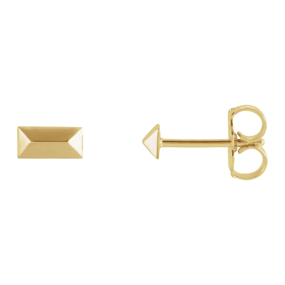 Pyramid Bar Stud Earrings
