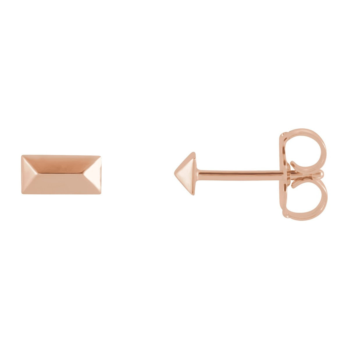 Pyramid Bar Stud Earrings