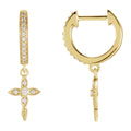 Diamond Cross Hoop Earrings