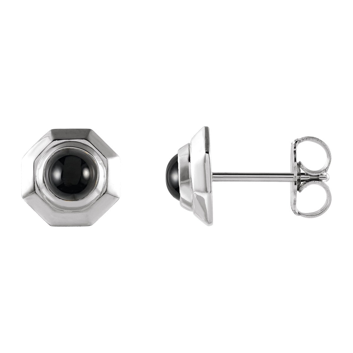 Geometric Cabochon Stud Earrings