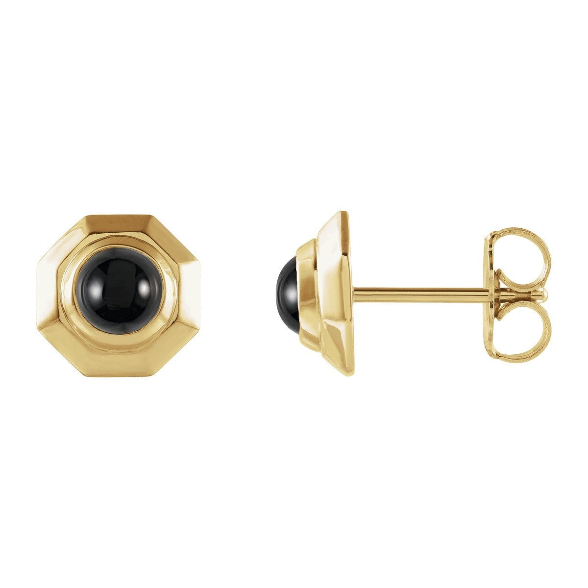 Geometric Cabochon Stud Earrings