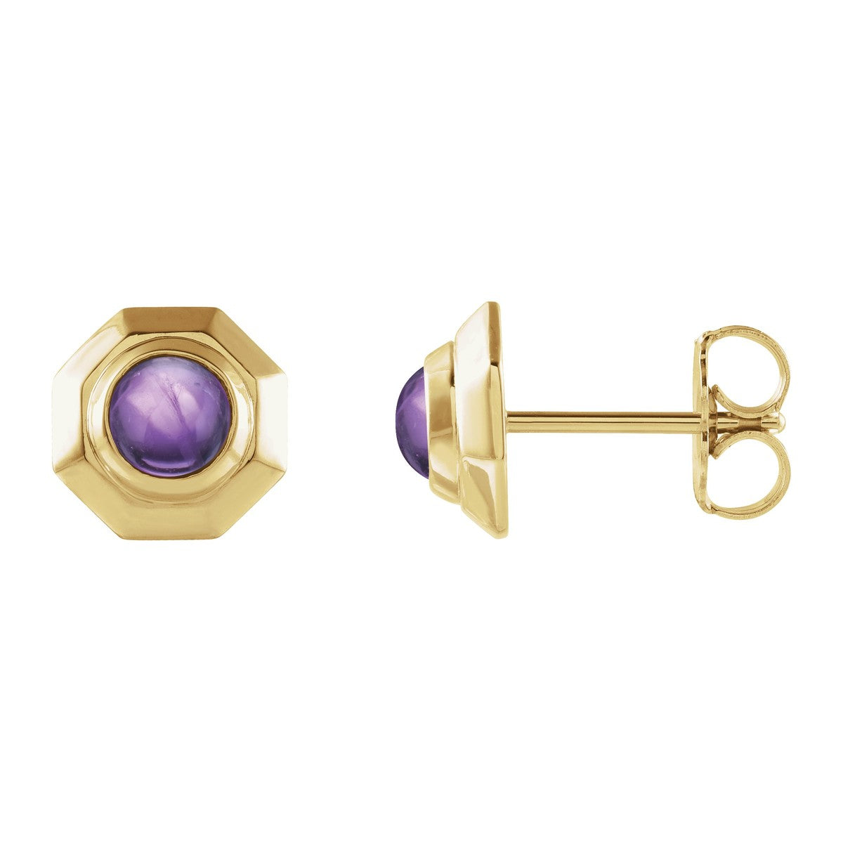 Geometric Cabochon Stud Earrings
