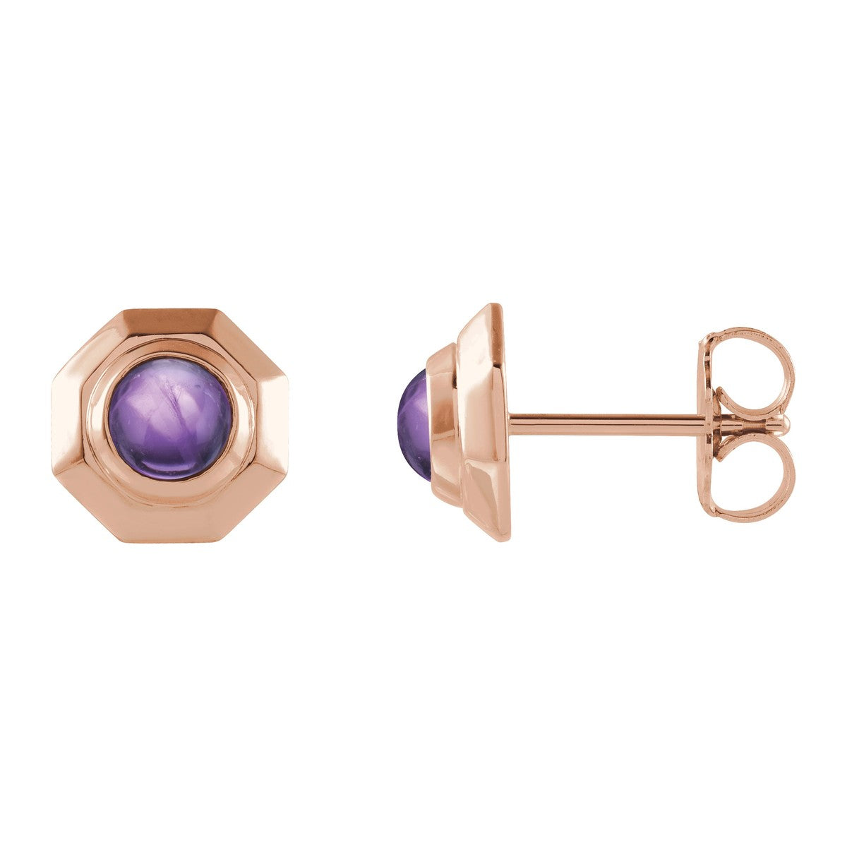 Geometric Cabochon Stud Earrings
