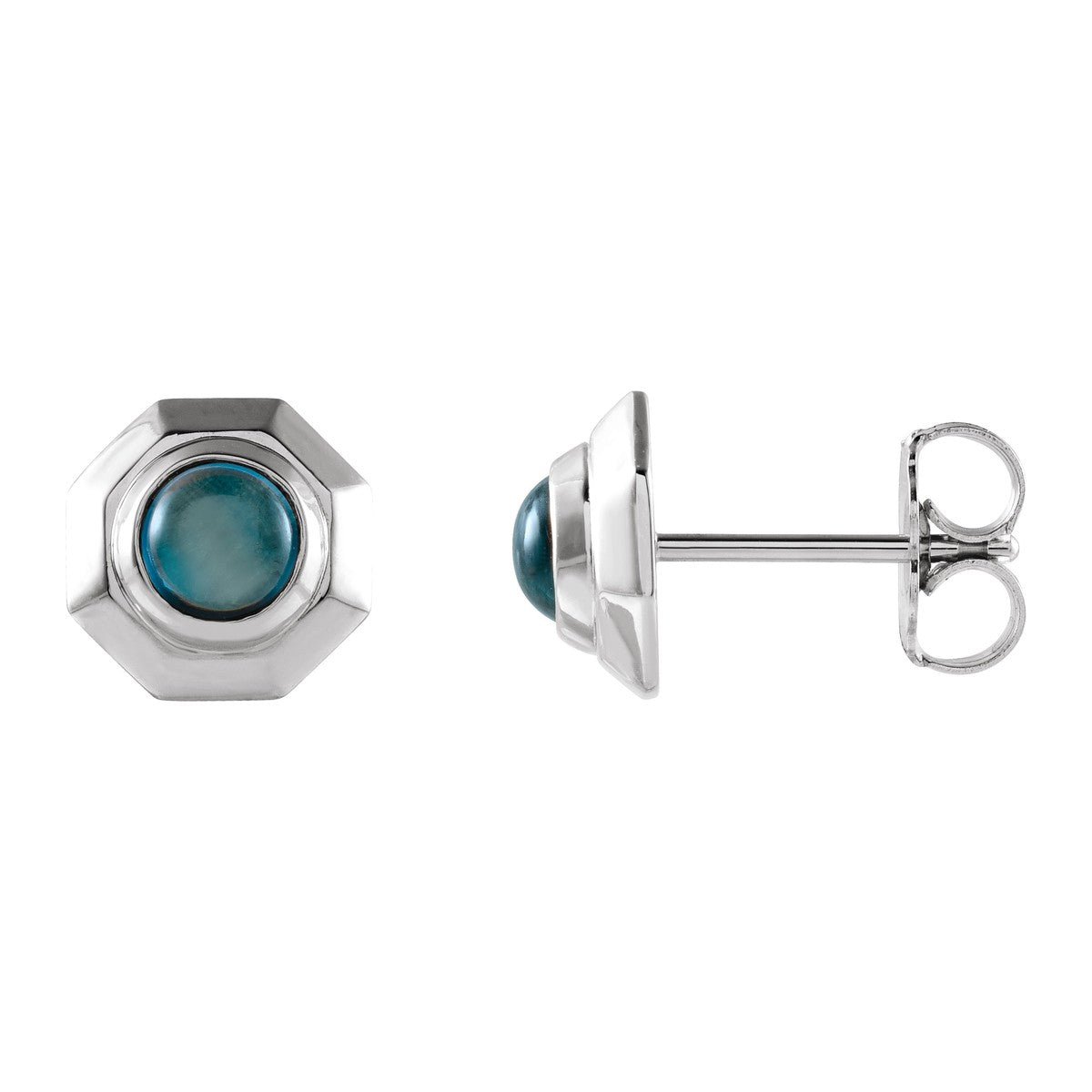 Geometric Cabochon Stud Earrings