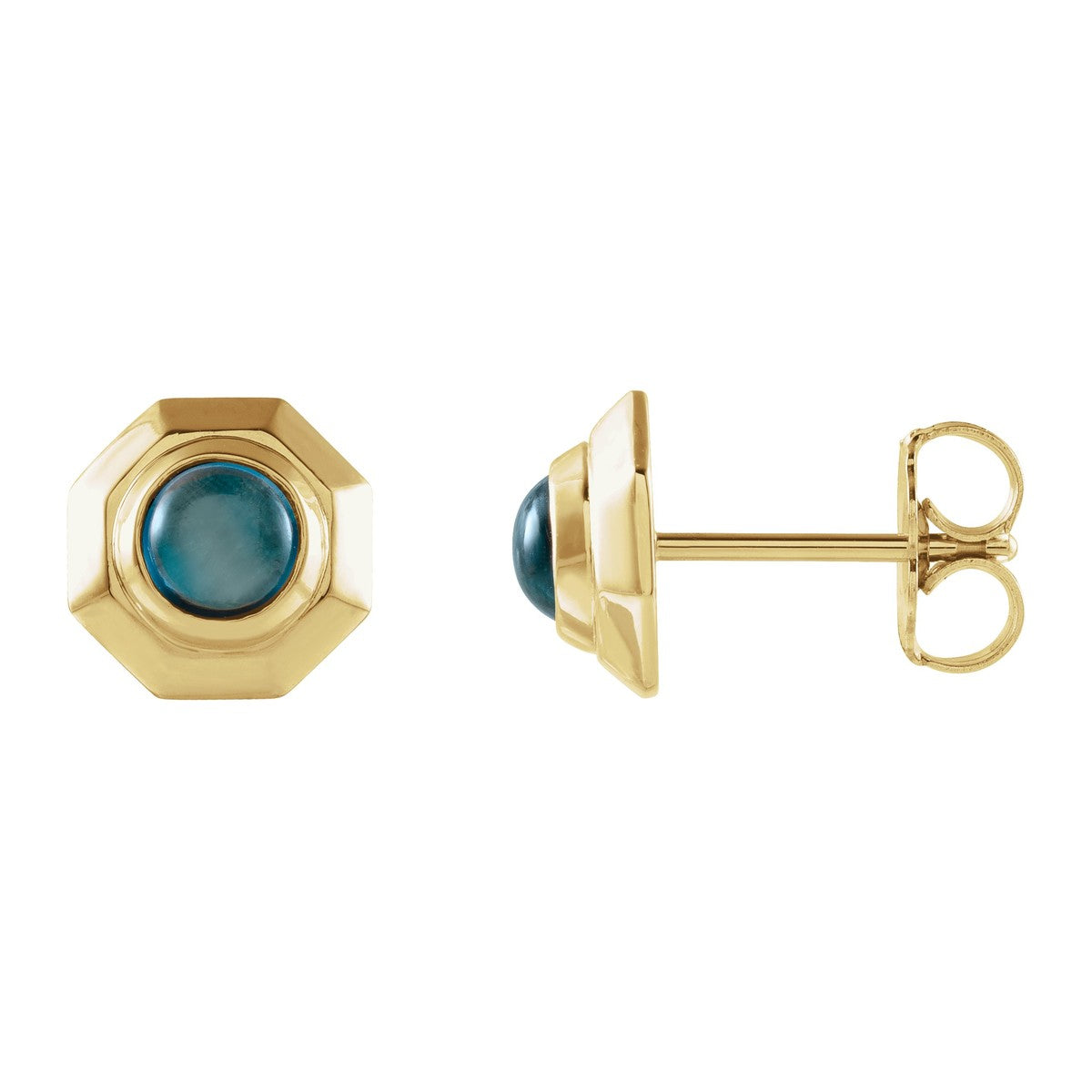 Geometric Cabochon Stud Earrings