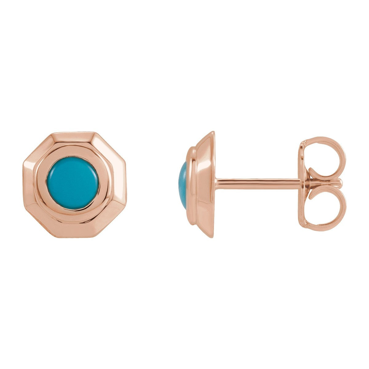 Geometric Cabochon Stud Earrings
