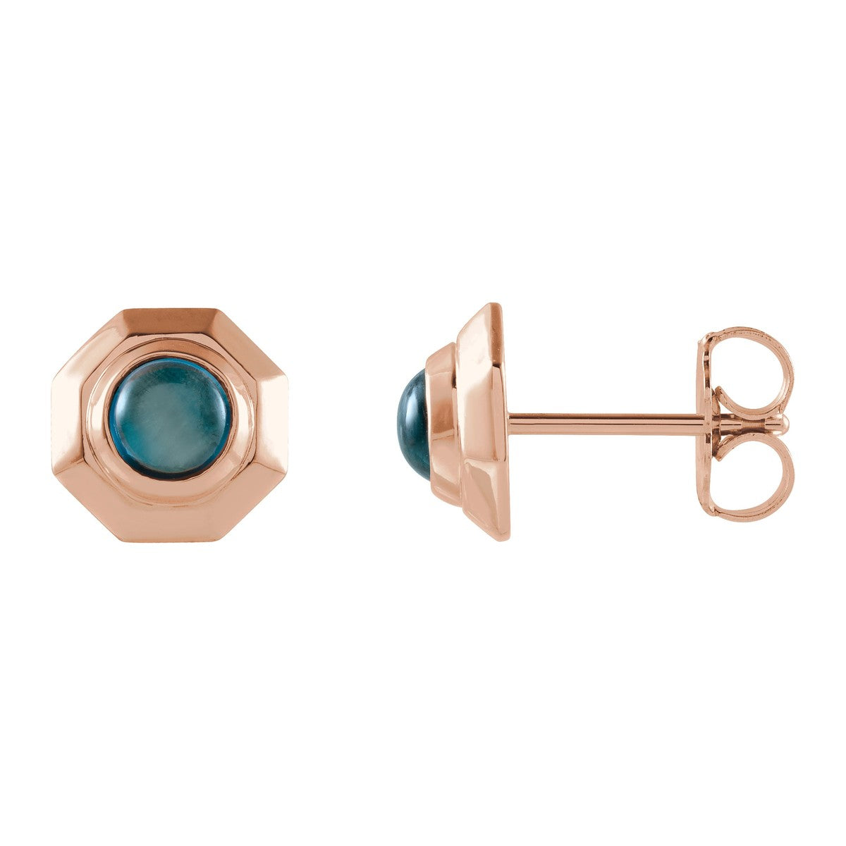 Geometric Cabochon Stud Earrings