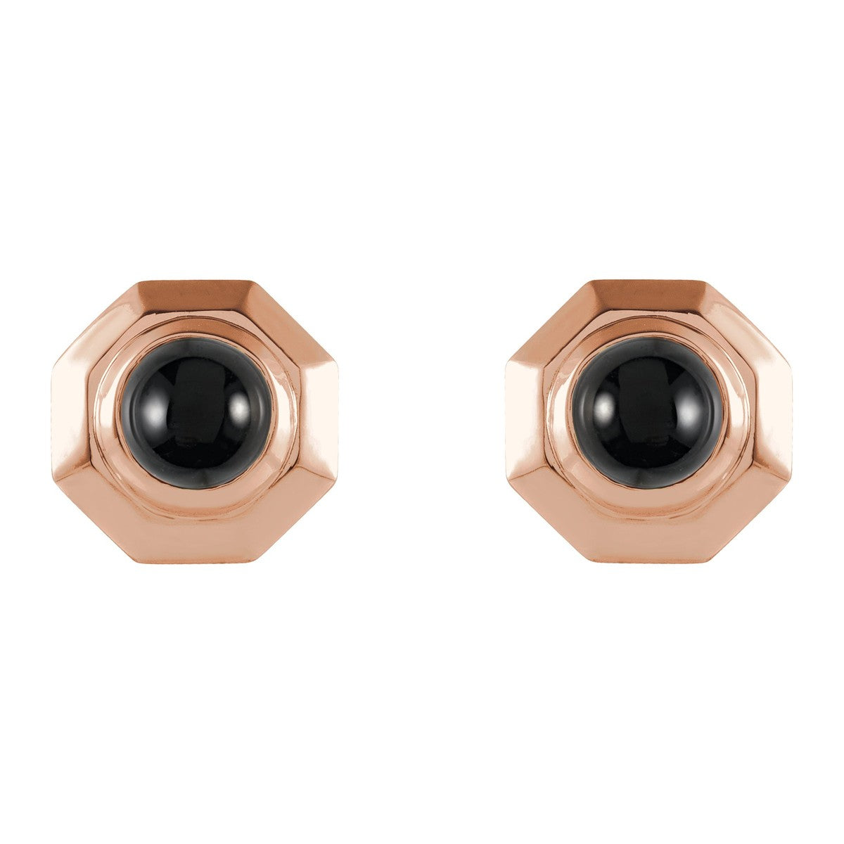 Geometric Cabochon Stud Earrings
