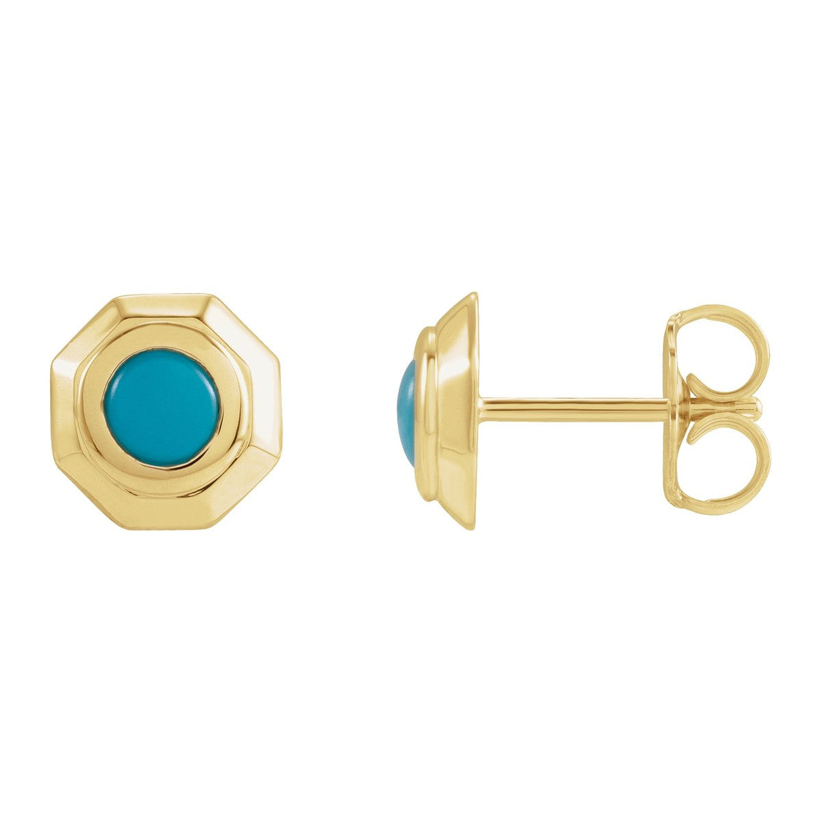 Geometric Cabochon Stud Earrings