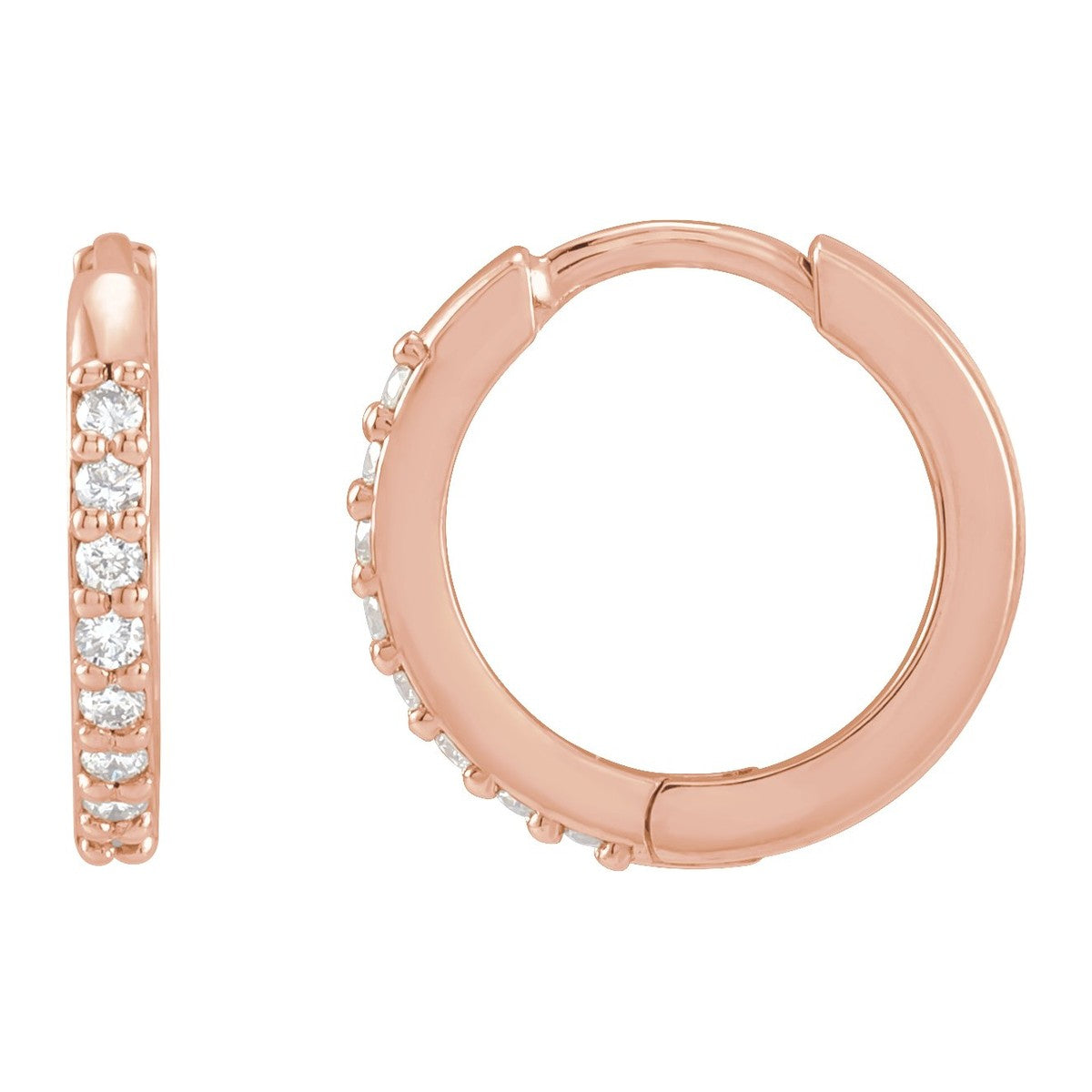 Diamond Huggie Hoop Earrings