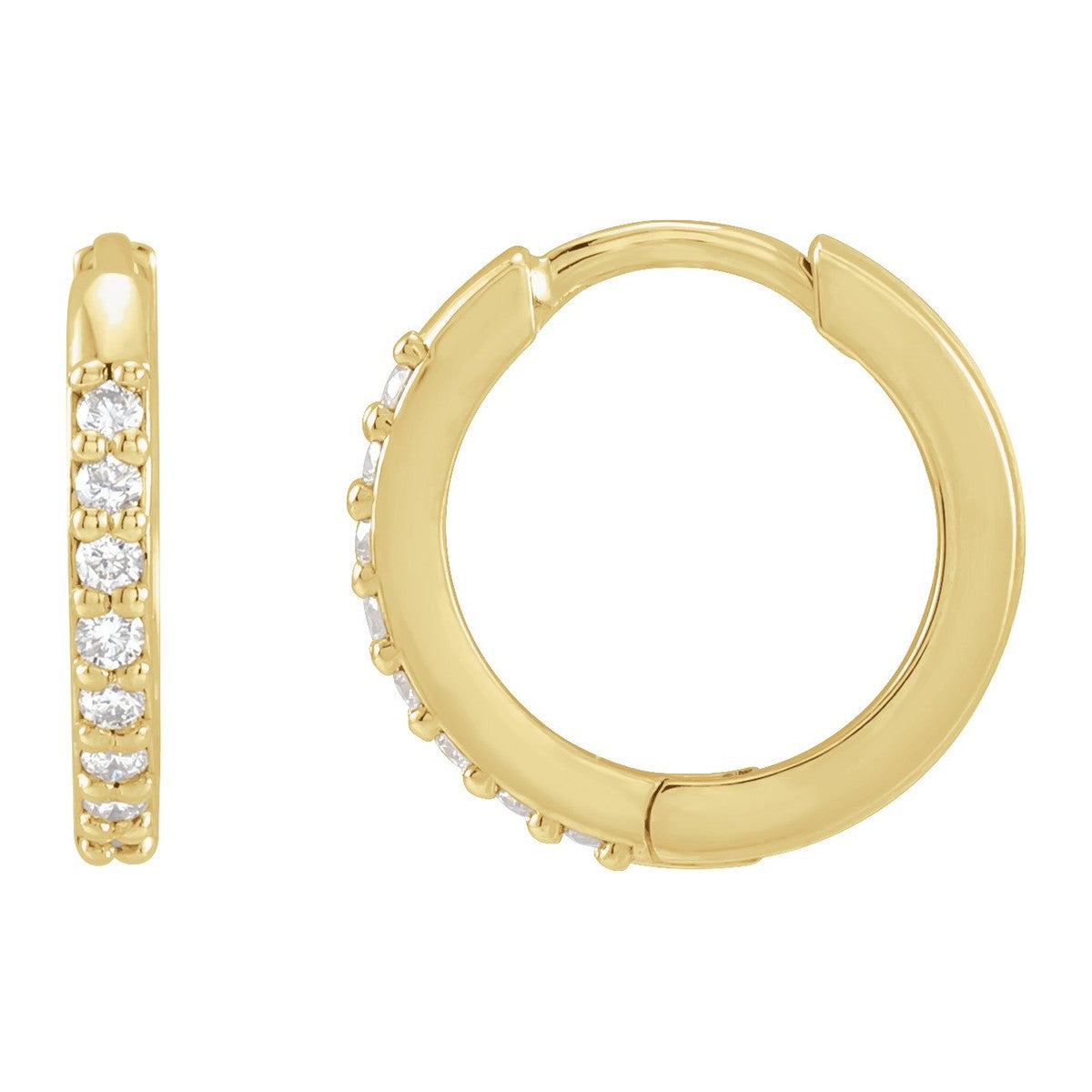Diamond Huggie Hoop Earrings