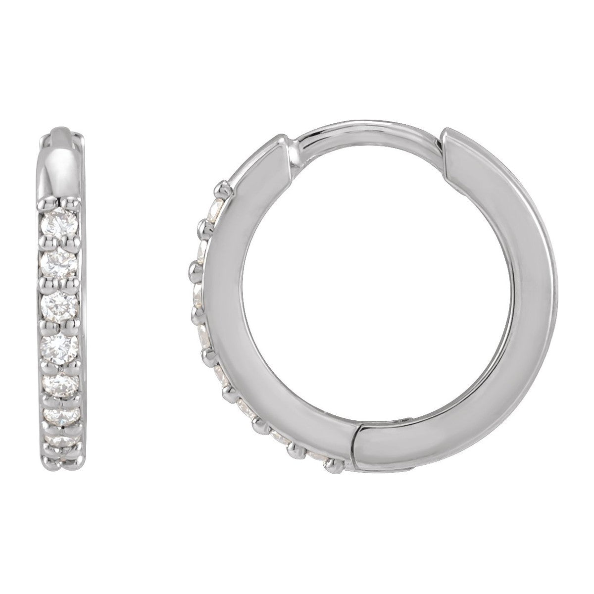 Diamond Huggie Hoop Earrings