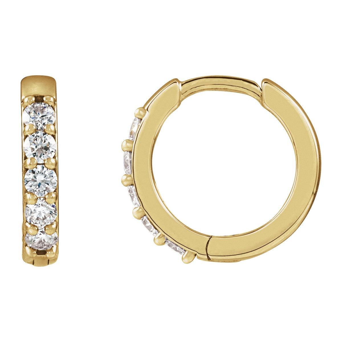 Diamond Huggie Hoop Earrings