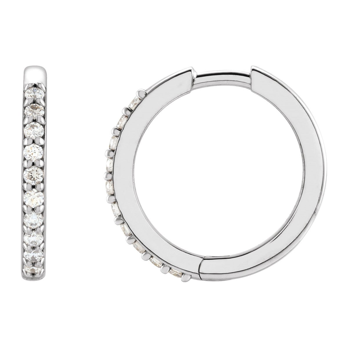 Diamond Huggie Hoop Earrings