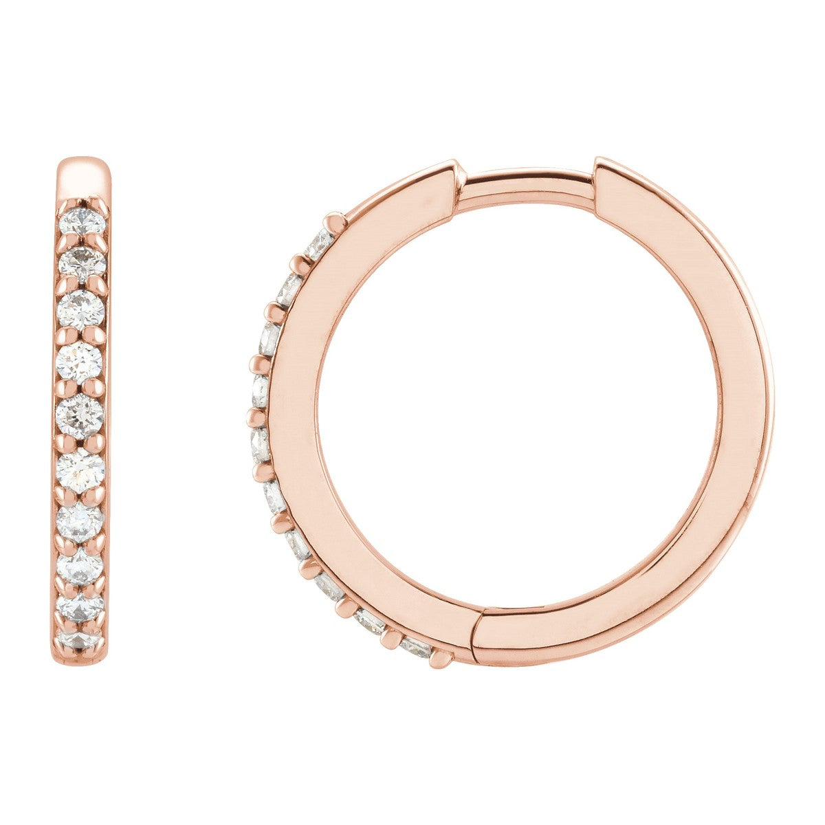 Diamond Huggie Hoop Earrings