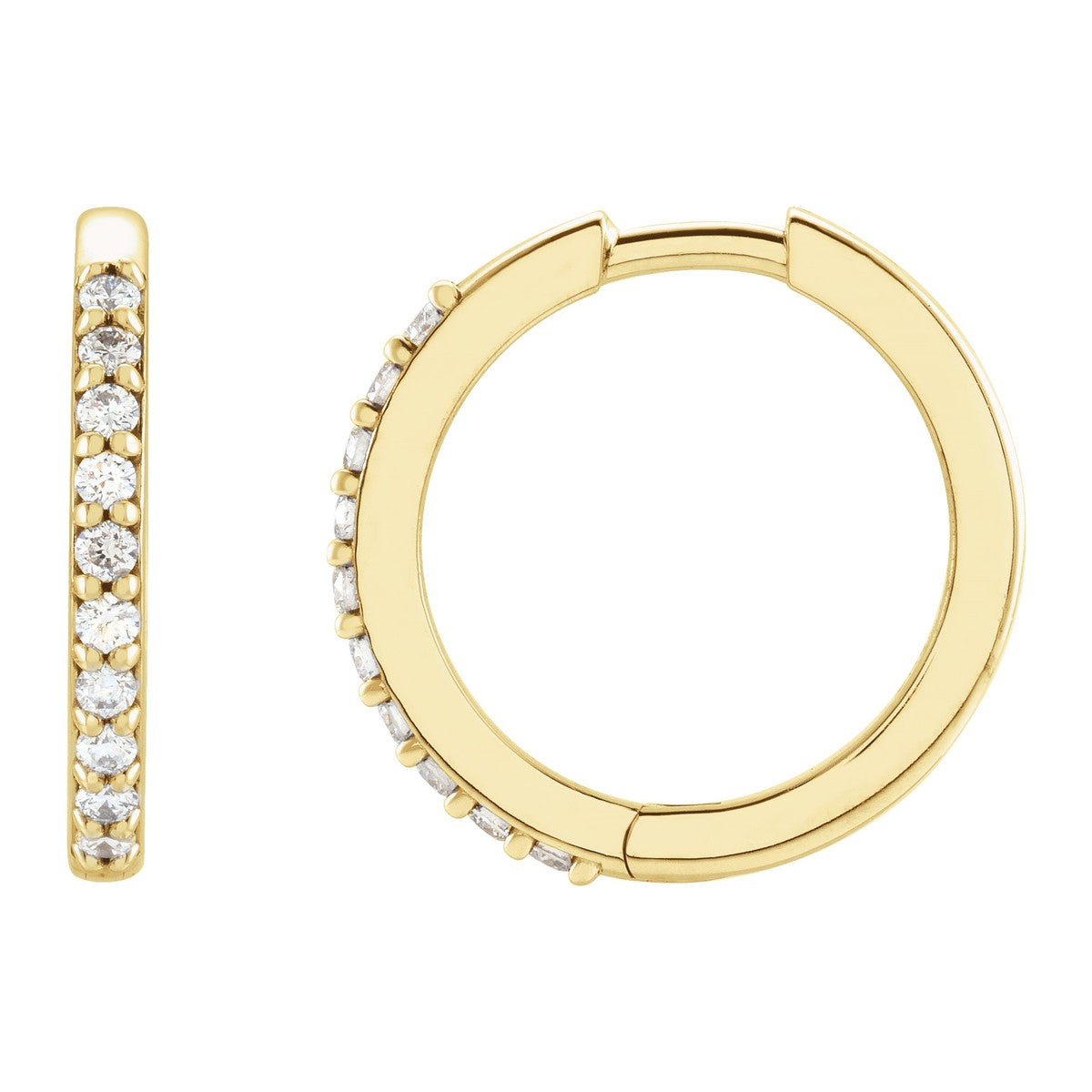Diamond Huggie Hoop Earrings