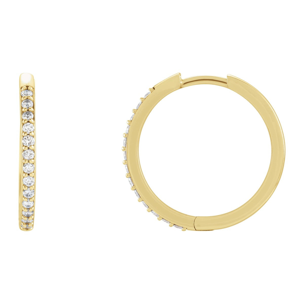 Diamond Huggie Hoop Earrings