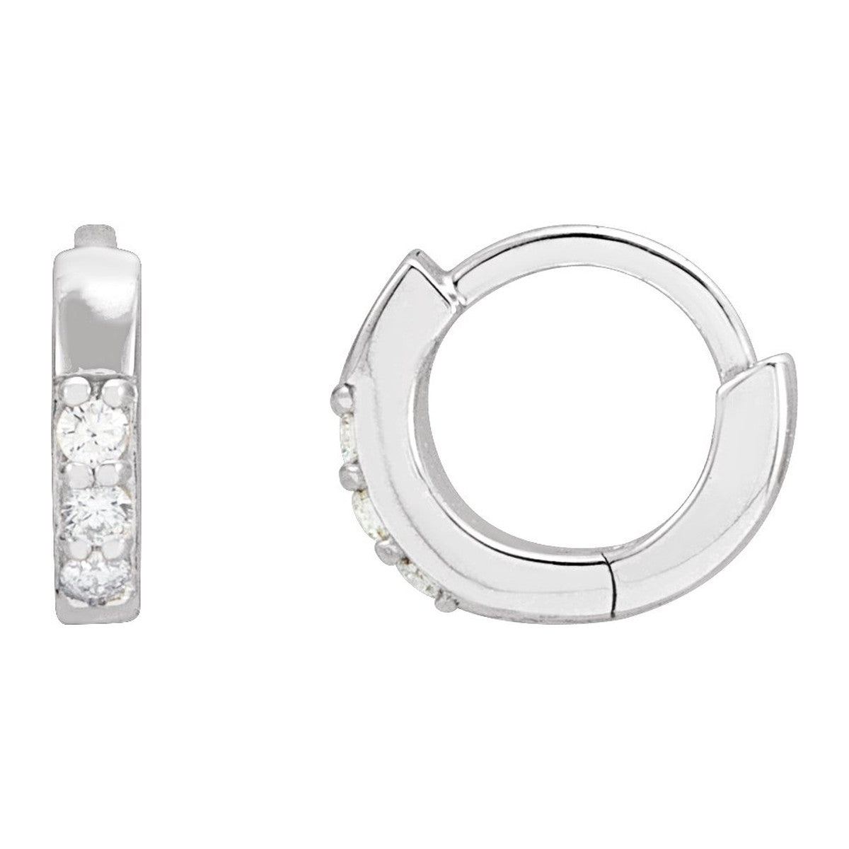 Diamond Huggie Hoop Earrings