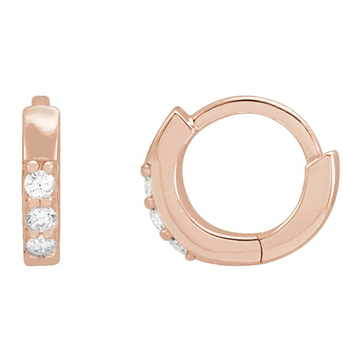 Diamond Huggie Hoop Earrings