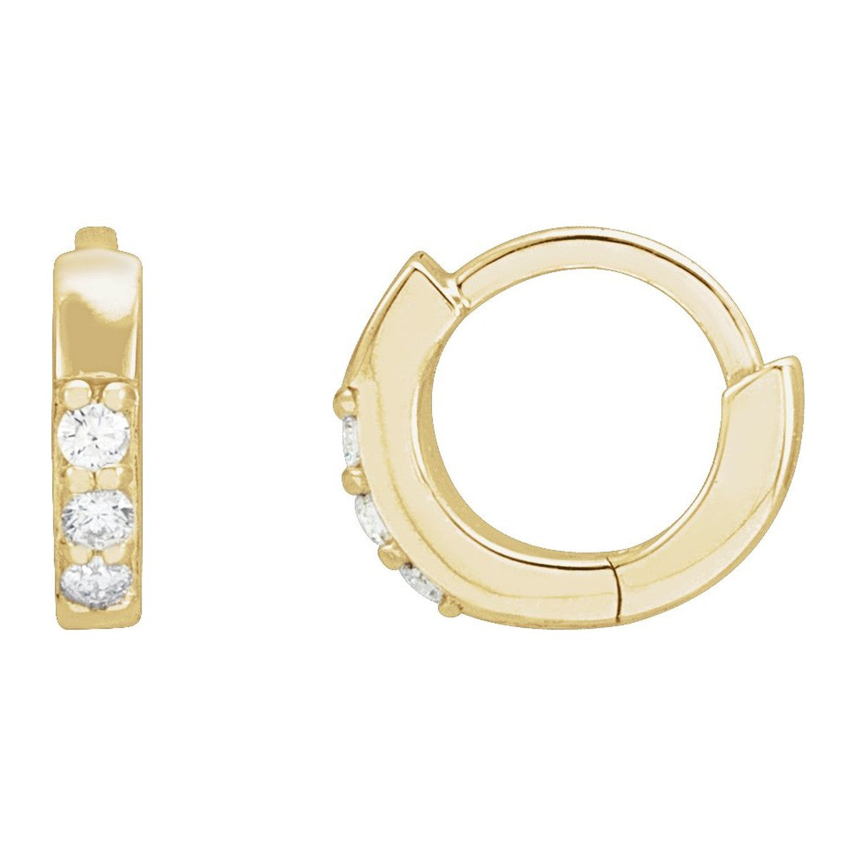 Diamond Huggie Hoop Earrings