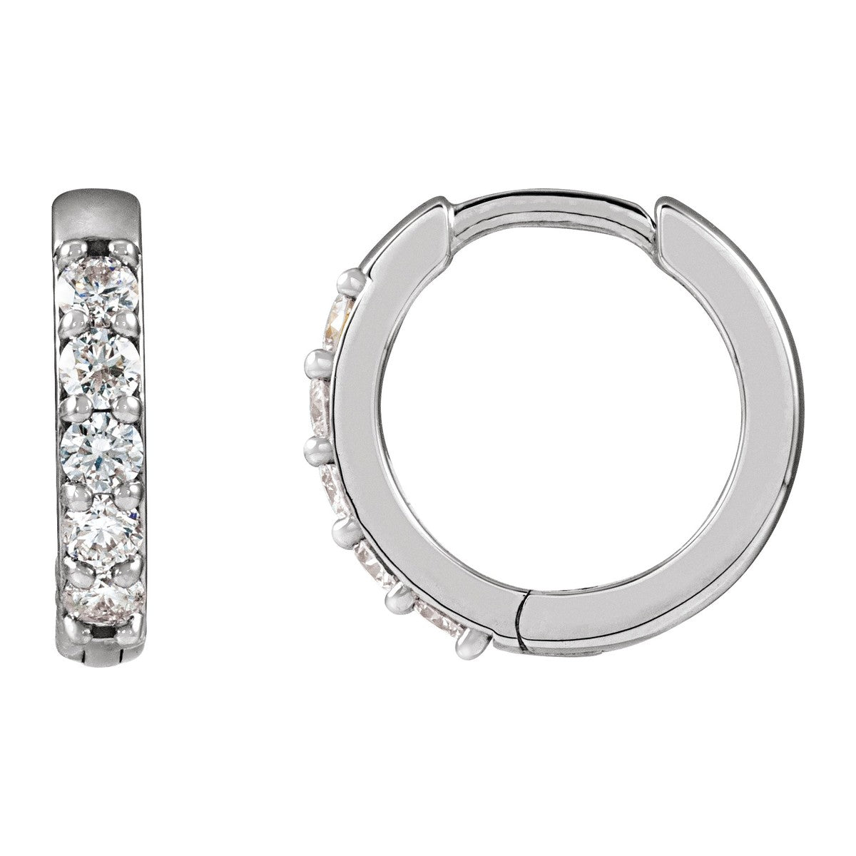 Diamond Huggie Hoop Earrings