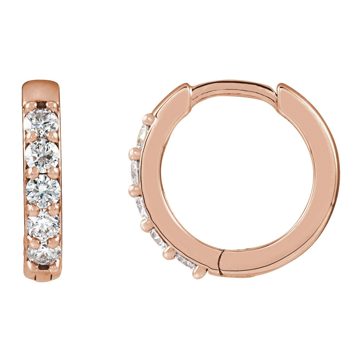 Diamond Huggie Hoop Earrings