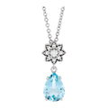 Aquamarine and Diamond Cluster Necklace