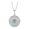 Aquamarine and Diamond Disc Necklace