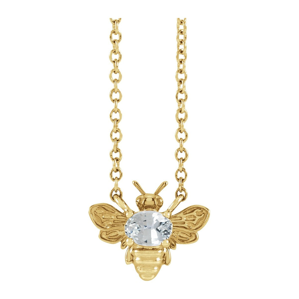 Gemstone Bee Necklace