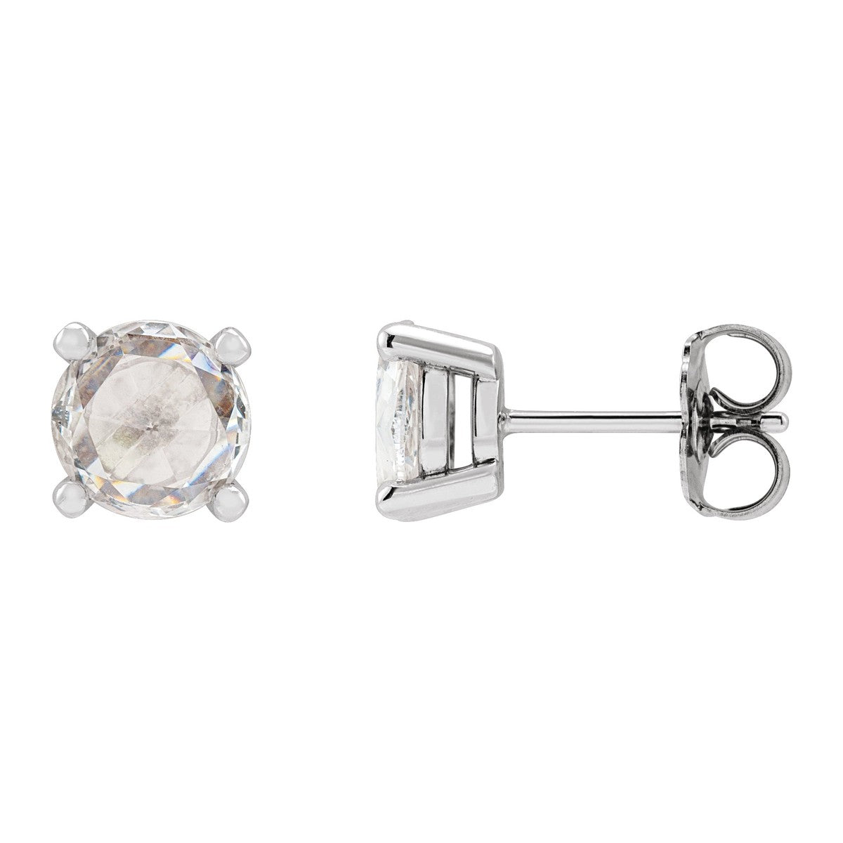 Rose-Cut Diamond Stud Earrings