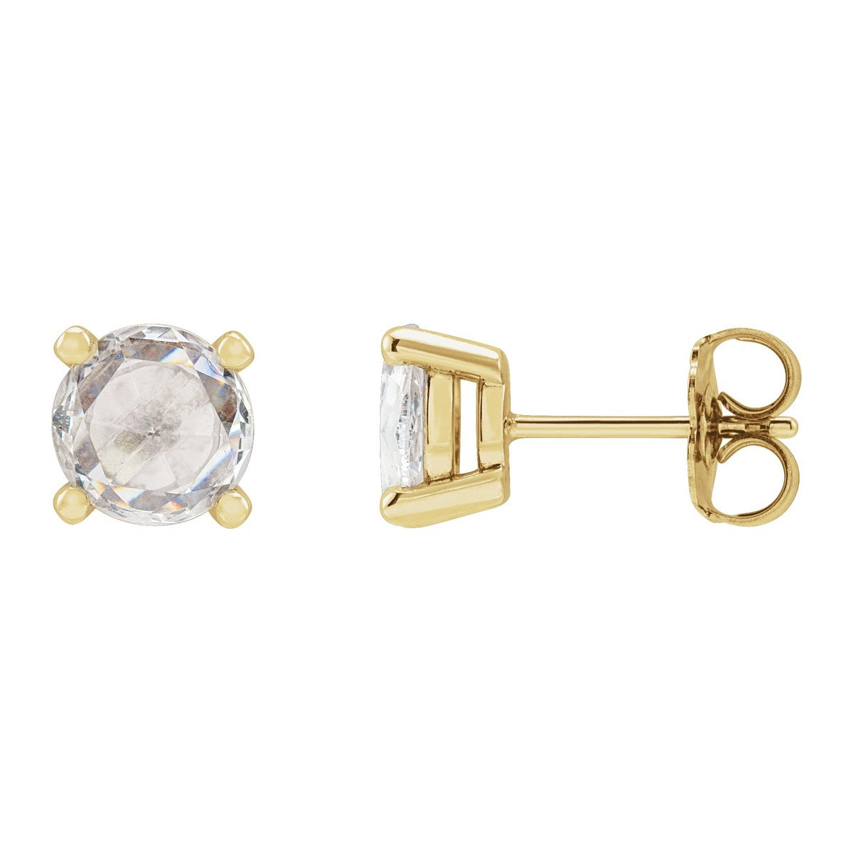 Rose-Cut Diamond Stud Earrings