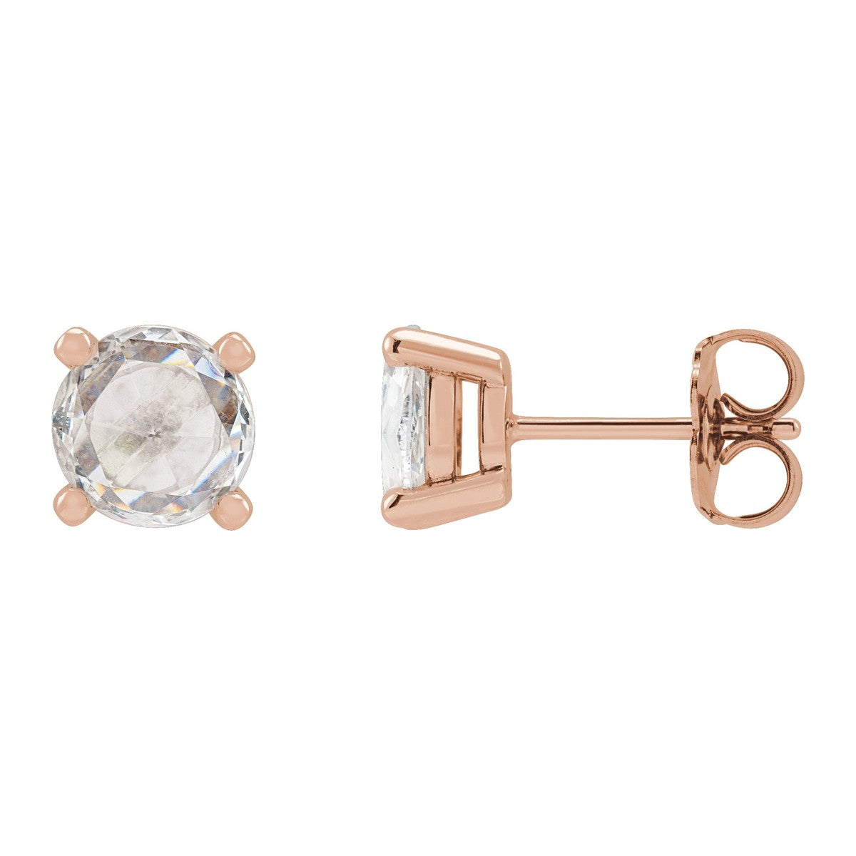 Rose-Cut Diamond Stud Earrings