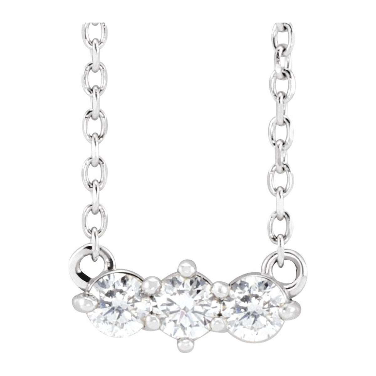 Three-Stone Diamond Bar Necklace