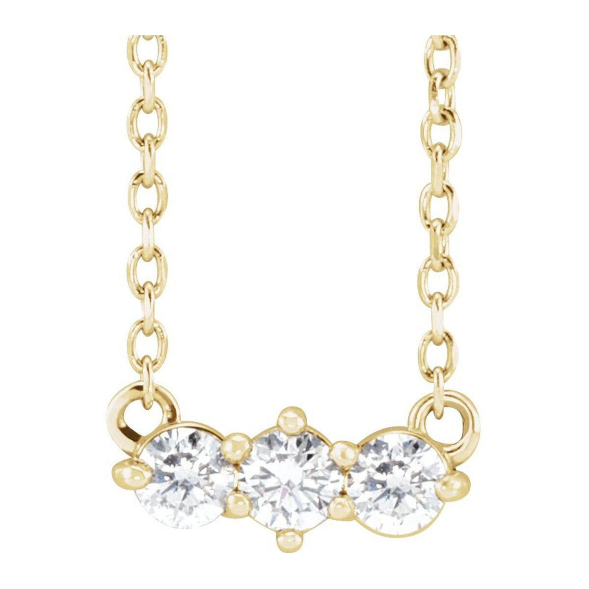 Three-Stone Diamond Bar Necklace