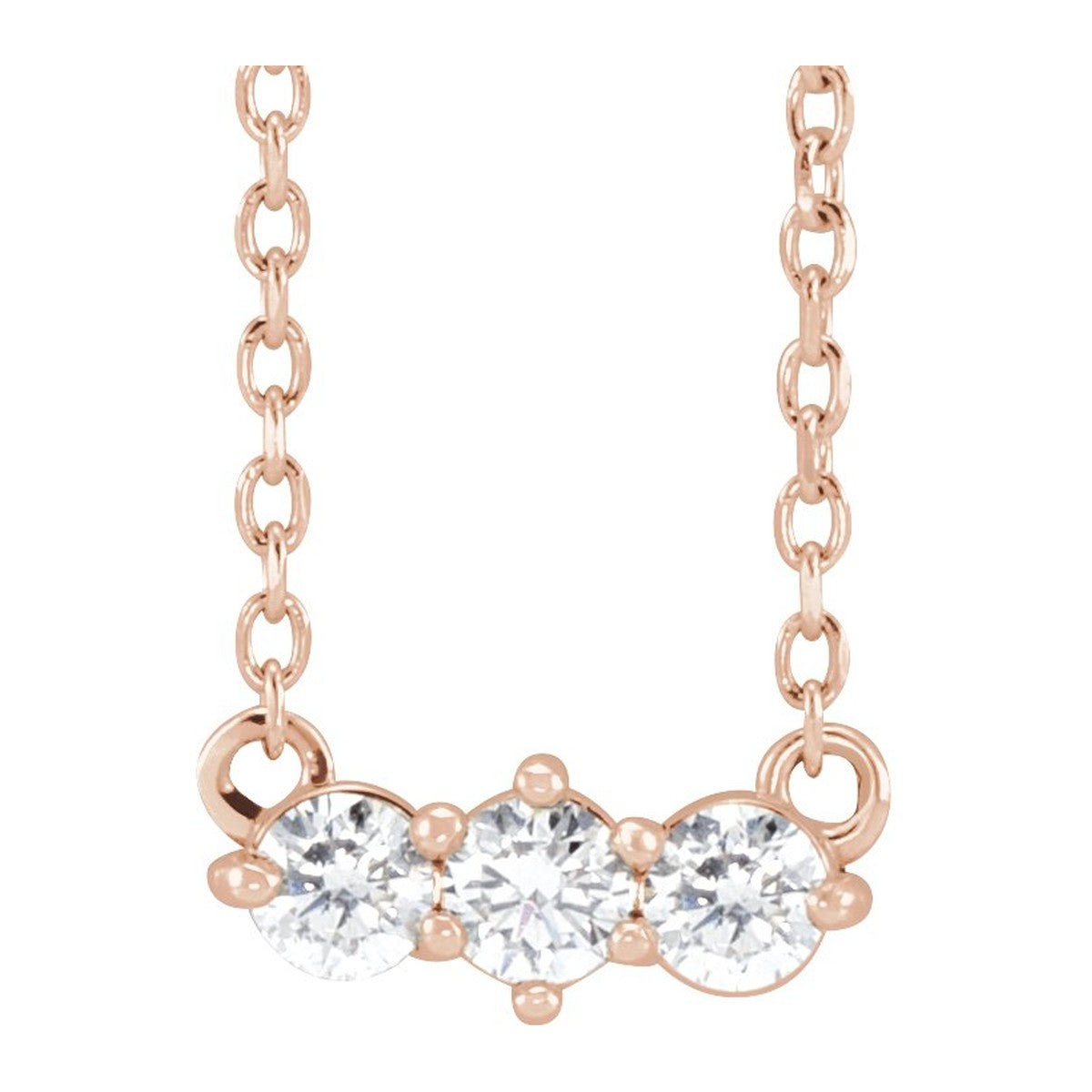 Three-Stone Diamond Bar Necklace