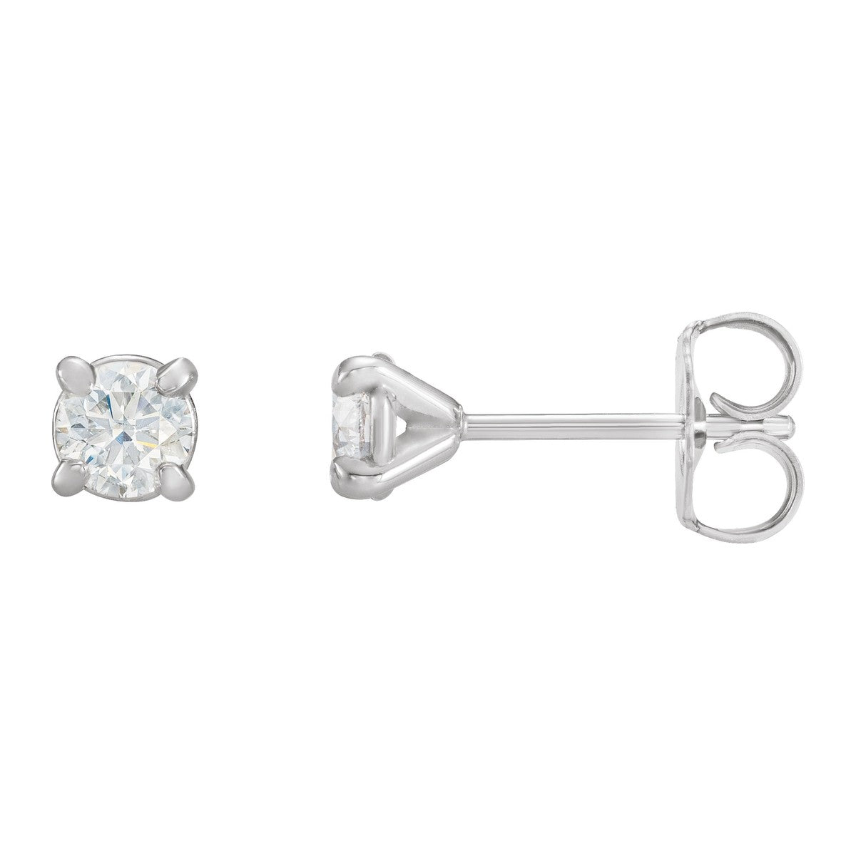 Round Claw-Prong Diamond Stud Earrings