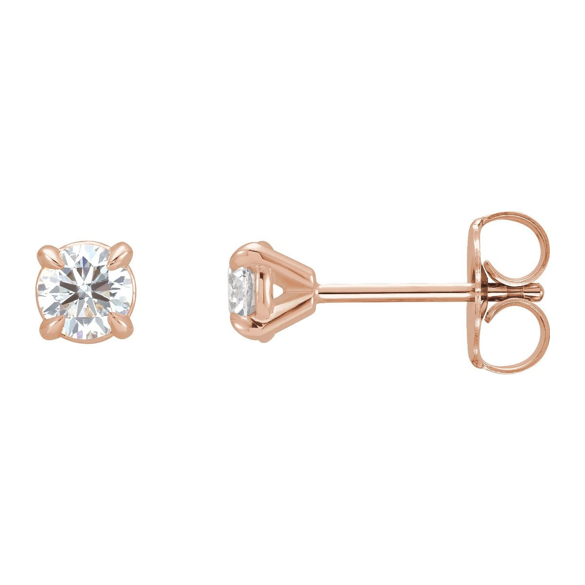 Round Claw-Prong Diamond Stud Earrings