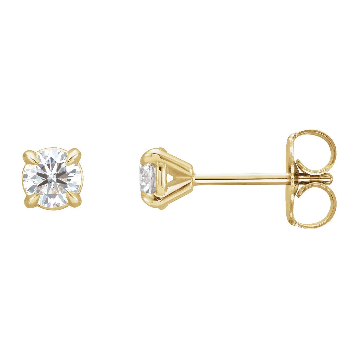 Round Claw-Prong Diamond Stud Earrings