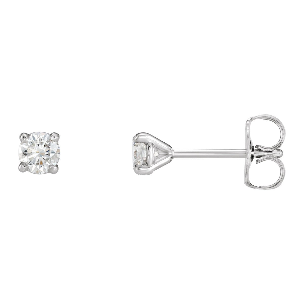 Round Claw-Prong Diamond Stud Earrings