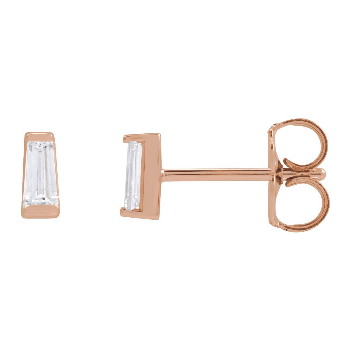 Tapered Baguette Diamond Stud Earrings