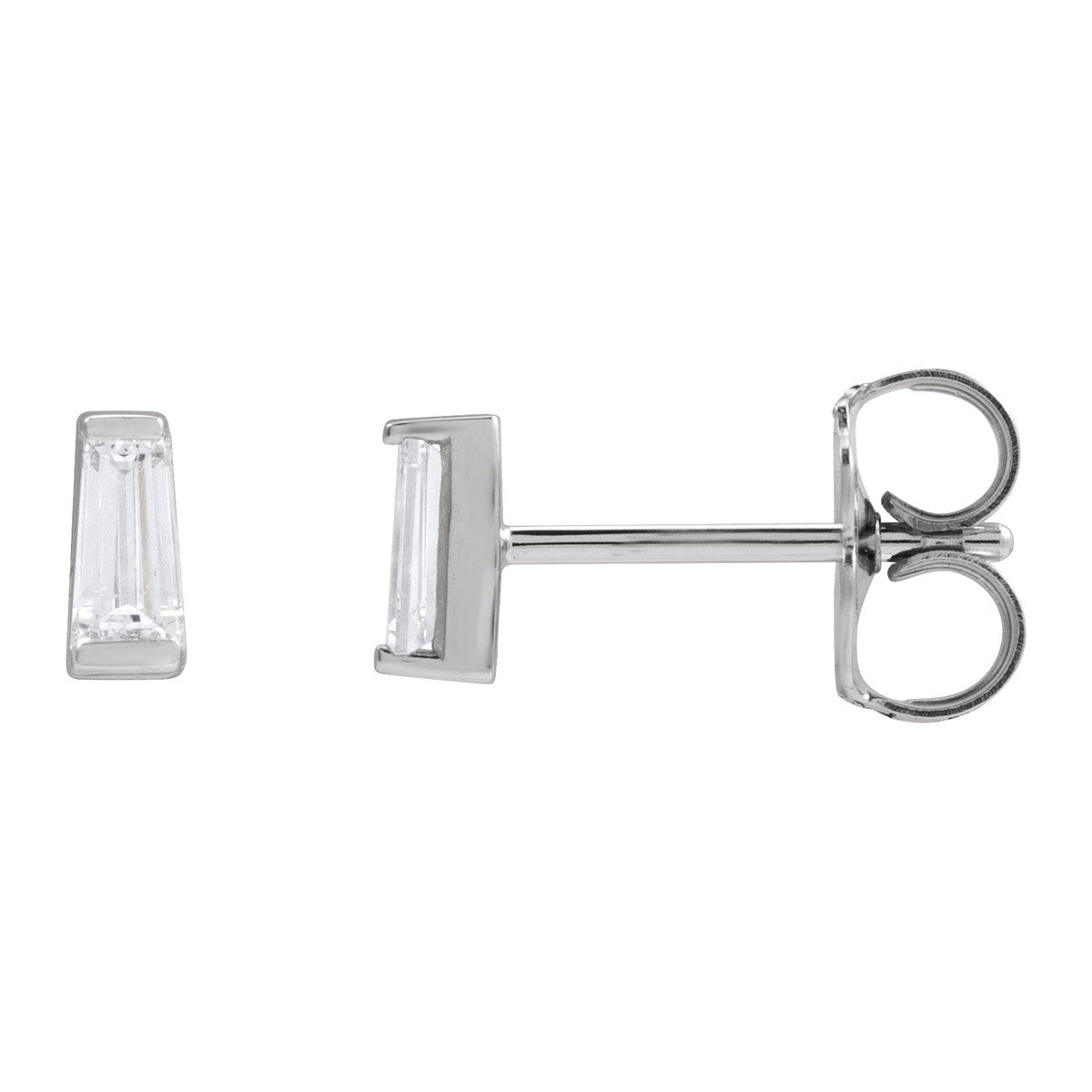 Tapered Baguette Diamond Stud Earrings
