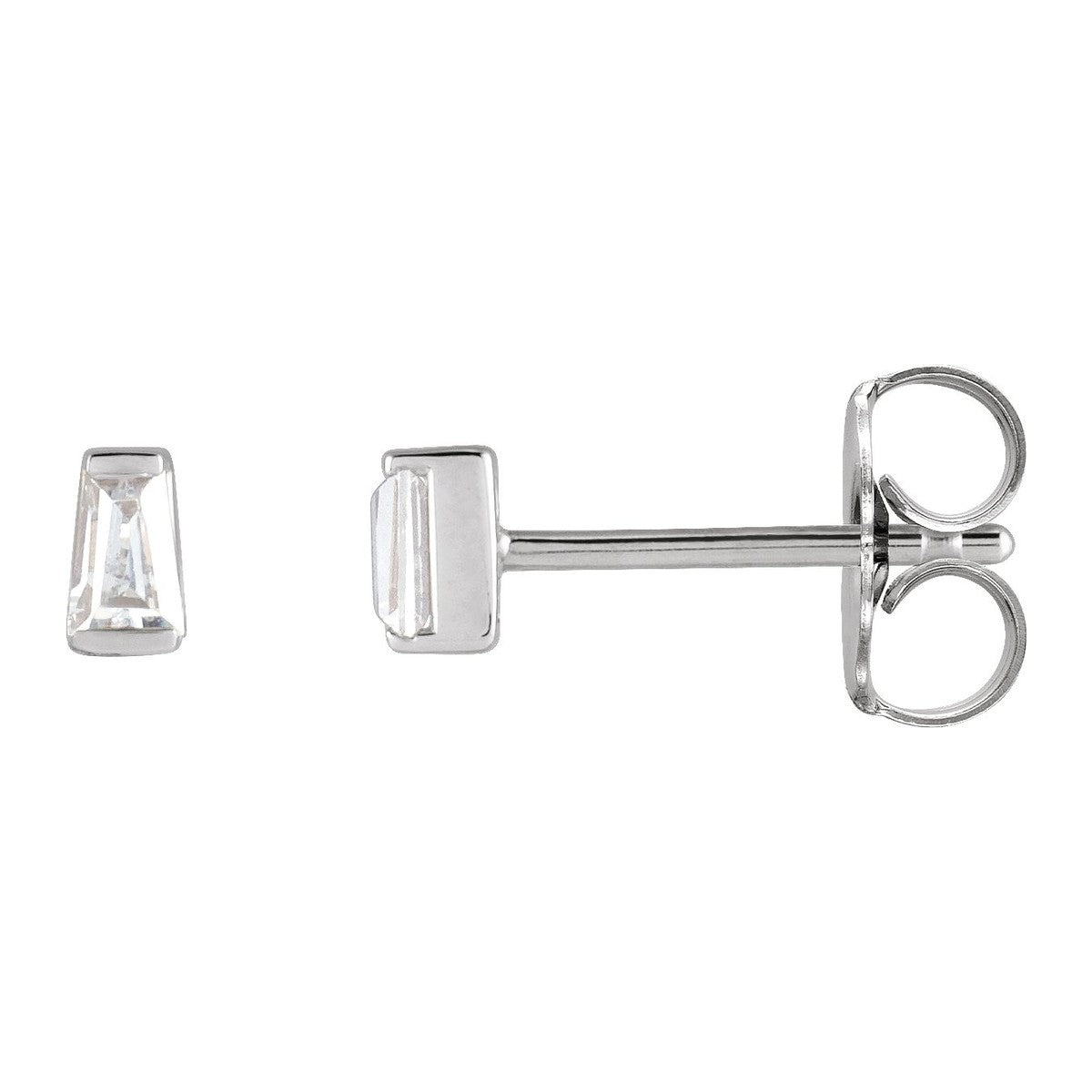 Tapered Baguette Diamond Stud Earrings