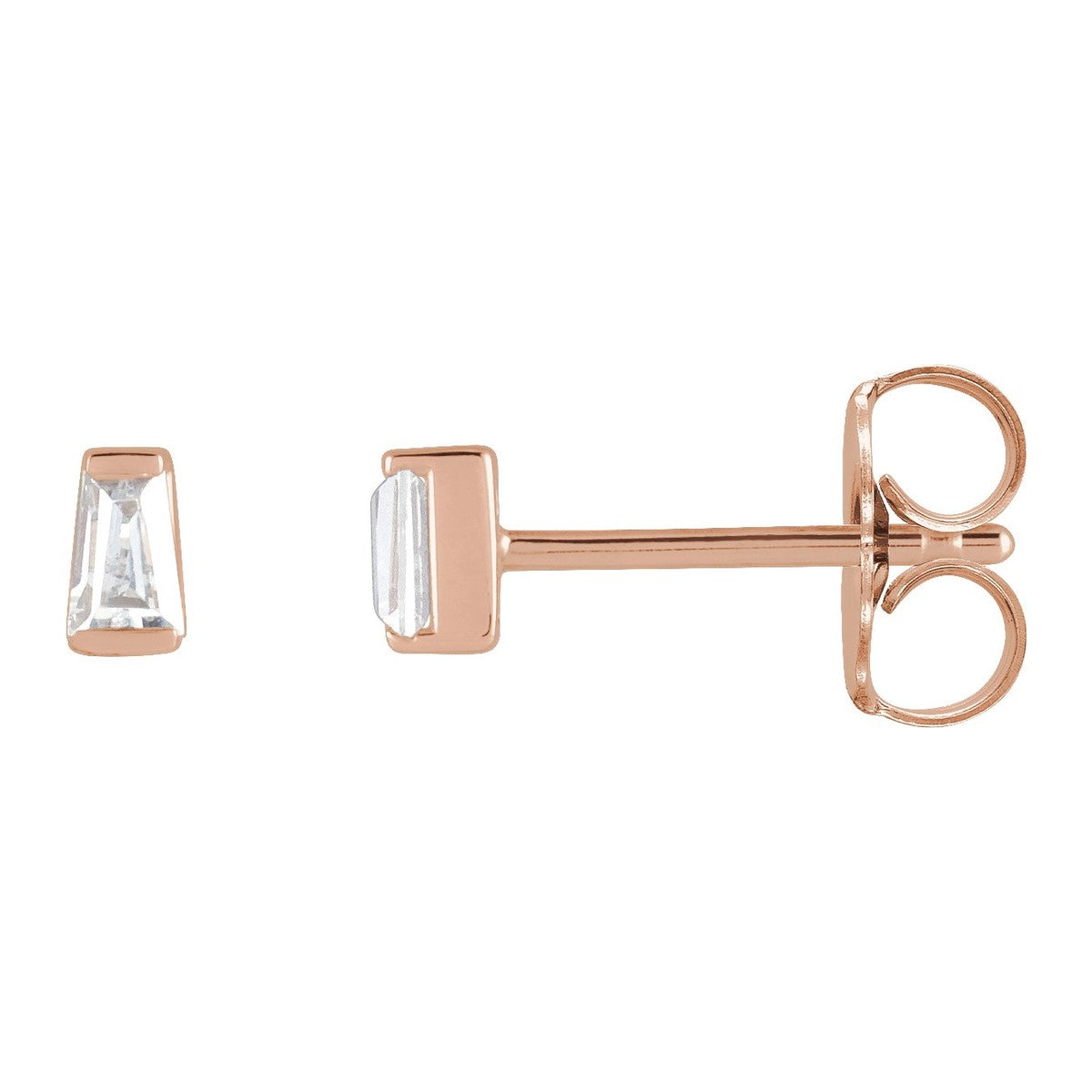 Tapered Baguette Diamond Stud Earrings