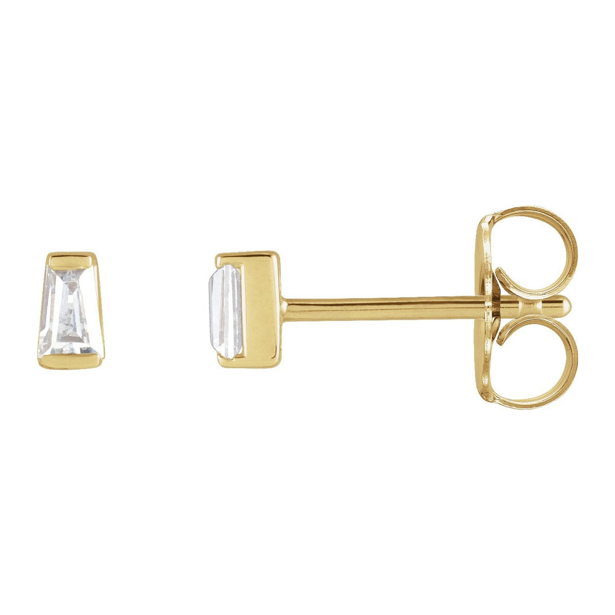 Tapered Baguette Diamond Stud Earrings
