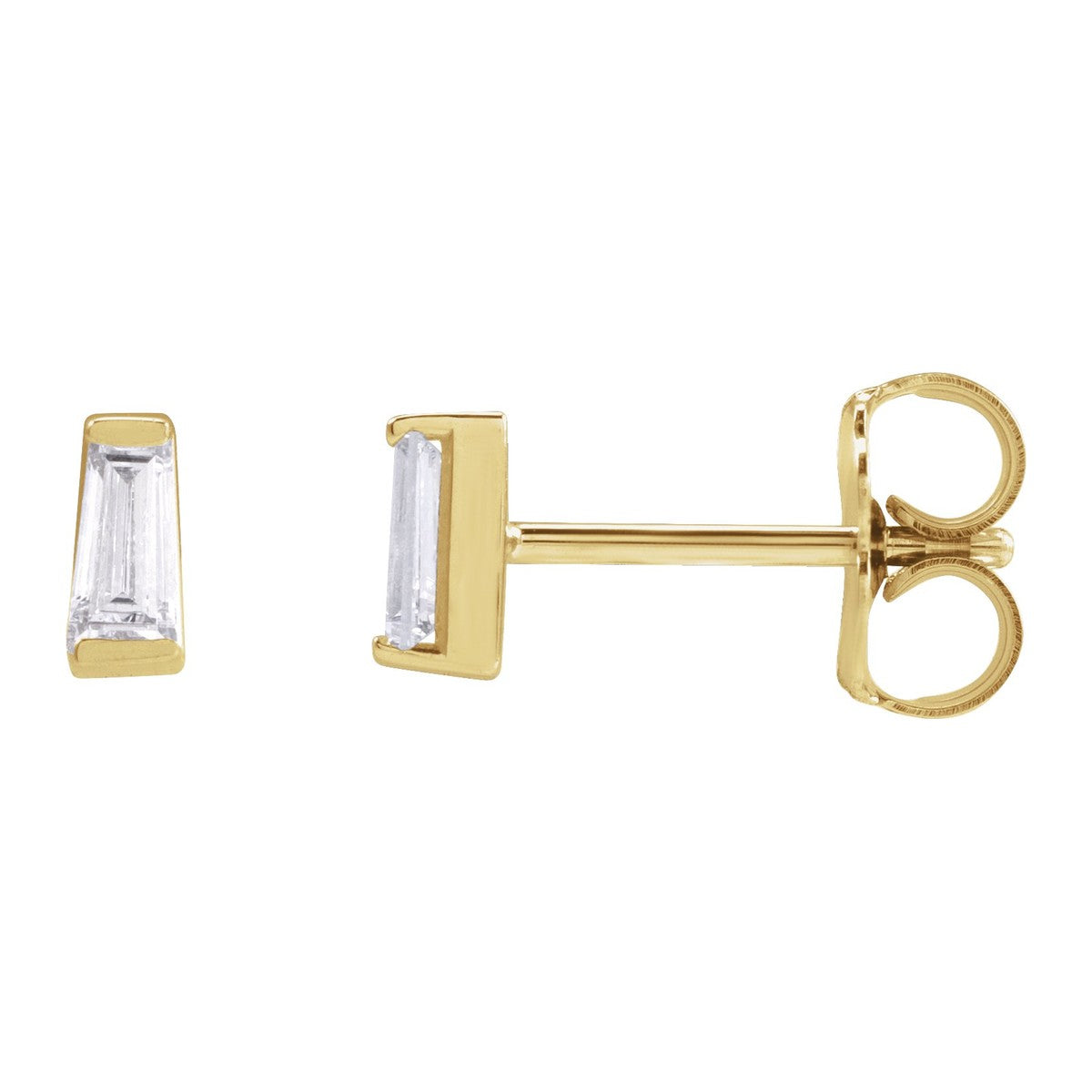Tapered Baguette Diamond Stud Earrings